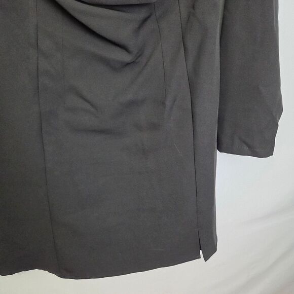 ASTR The Label Off Shoulder Tuxedo Collar Black Mini Dress Size Large - Picture 5 of 7